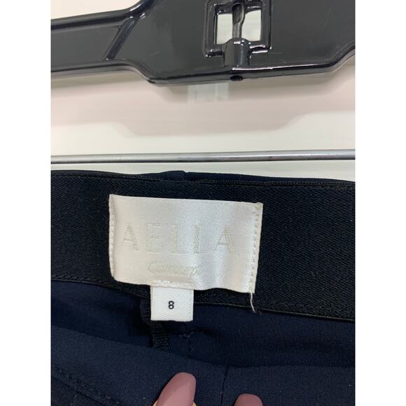 AELLA Concept Bow Hem Flare Matte Skin navy Trouser Size 8 - Picture 4 of 5